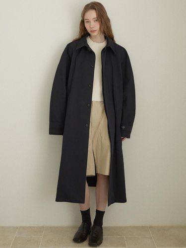 Cotton Trench Coat_Navy - LARGO - Modalova