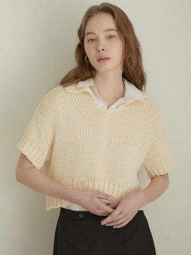 Polo Collar Sweater_Natural - LARGO - Modalova