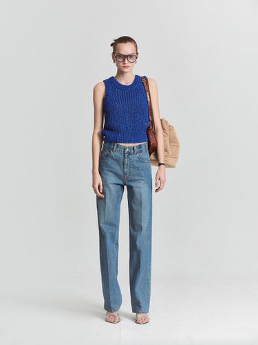 Genderless Mid Rise Klassic Striaght Jeans_Blue - L’H.A.S - Modalova