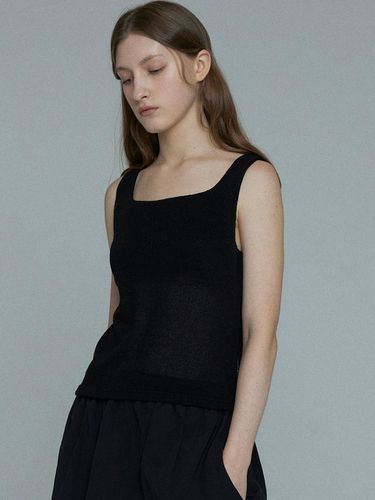 Tina Linen Square Neck Sleeveless Knit Top () - LEIE - Modalova