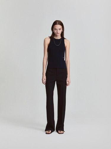 Genderless Mid Rise Slim Flare Leg Pants_Dark Navy - L’H.A.S - Modalova