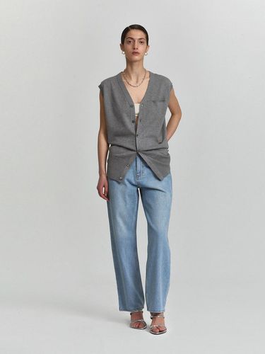 Cashmere Cotton Blouson Knitted Vest_Gray - L’H.A.S - Modalova