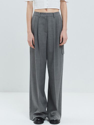 Tailored Wide Leg Pants - Gray - HAE BY HAEKIM - Modalova