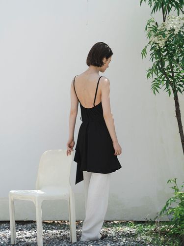 Back Open Wrap Mini Dress_Black - MORCEAU PAR MORCEAU - Modalova