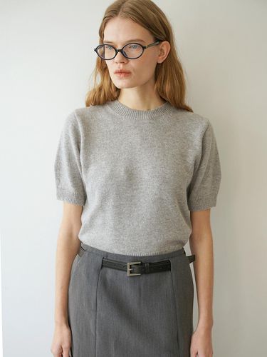 Cashmere Round Neck Puff Short Sleeve Sweater - LEIE - Modalova