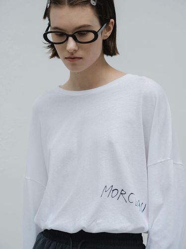 Morceau Painting Long Sleeve Top_White - MORCEAU PAR MORCEAU - Modalova