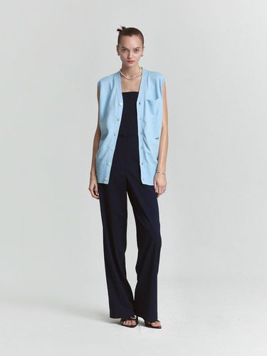 Cashmere Cotton Blouson Knitted Vest_Light Blue - L’H.A.S - Modalova