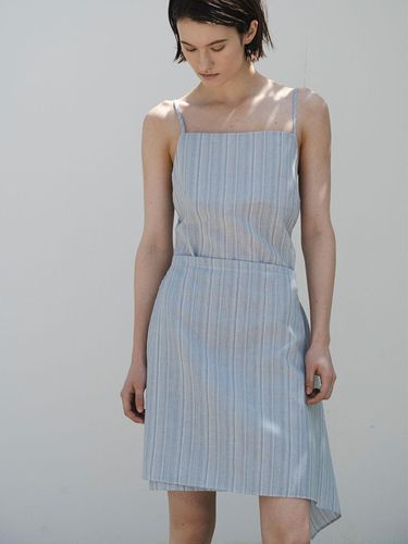 Stripe Wrap Mini Dress_Light Blue - MORCEAU PAR MORCEAU - Modalova