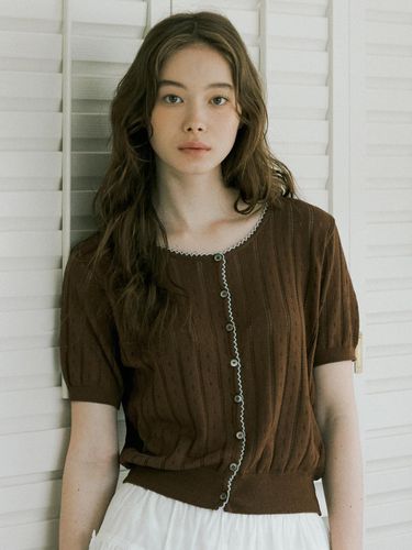 Melo Knit Cardigan_Brown - VERBE - Modalova