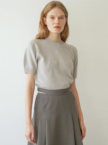 Cashmere Round Neck Puff Short Sleeve Sweater - LEIE - Modalova