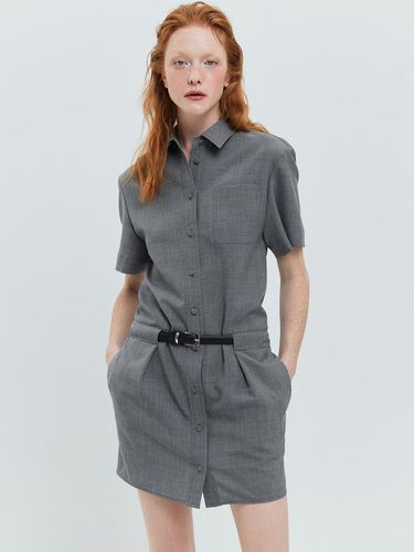 Drop Waist Shirt Dress - Gray - HAE BY HAEKIM - Modalova