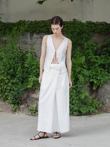 Unbalanced Wrap Maxi Skirt_White - MORCEAU PAR MORCEAU - Modalova