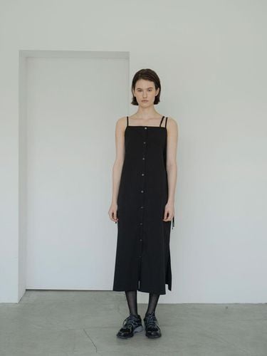 Two-way Button Dress_Black - MORCEAU PAR MORCEAU - Modalova