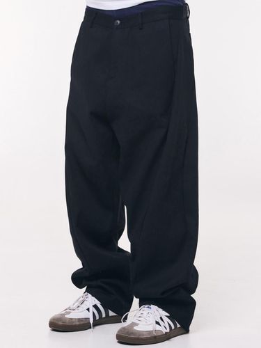 Curved Wide Cotton Denim Pants_Black - THAT`S IT - Modalova