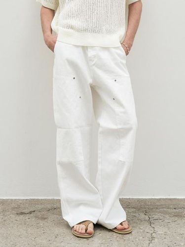 Double Knee Carpenter Work Pants_White - BASEMOMENT - Modalova