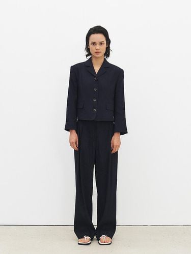 TFR Linen Two Tuck Semi Wide Trousers (2 Color) - MOHAN - Modalova