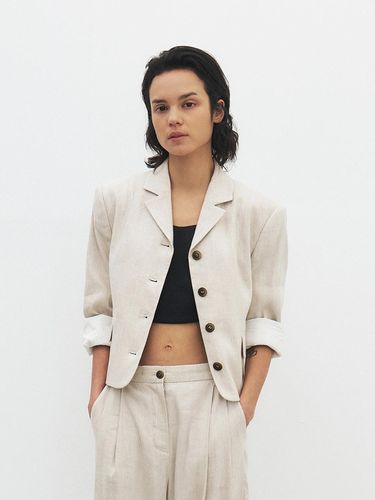 TFR Linen Crop Blazer (2 Color) - MOHAN - Modalova