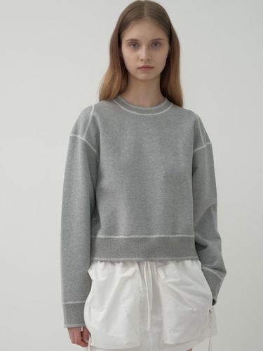 Cropped Stitch Sweatshirt - Gray - MOTT - Modalova