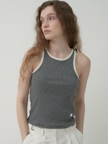 Stripe Sleeveless Top - Gray - MOTT - Modalova