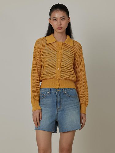 Mesh Collar Summer Knit Cardigan - Q’SRB - Modalova