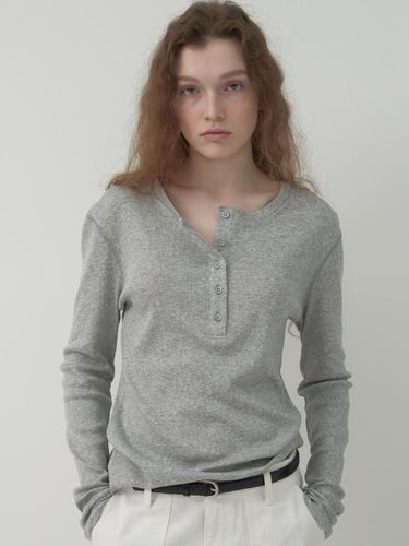 Henley Neck Classic T-shirt - Gray - MOTT - Modalova