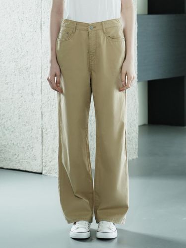 W1043 WIDE COTTON PANTS_BEIGE - WAAR - Modalova