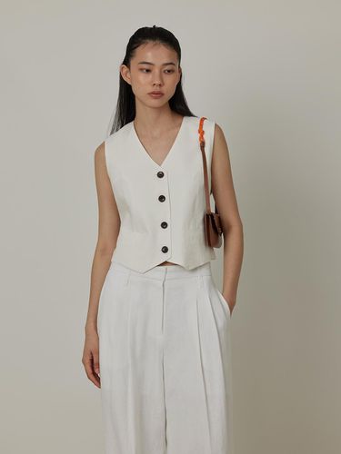 Natural Linen Buckle Summer Vest - Q’SRB - Modalova