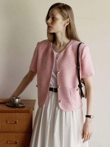 A Summer Tweed Jacket_Pink - AMONG - Modalova