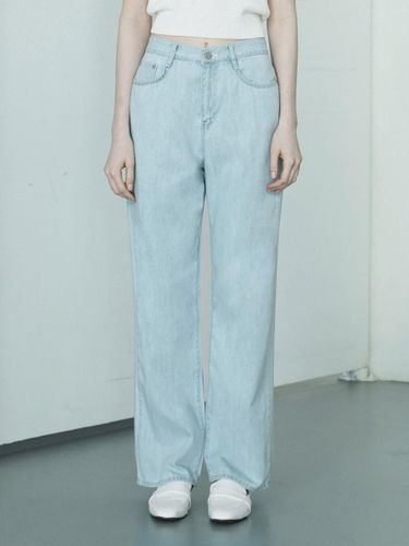 In.Short Version Added] W1045 SUMMER WIDE DENIM PANTS_LIGHT BLUE - WAAR - Modalova