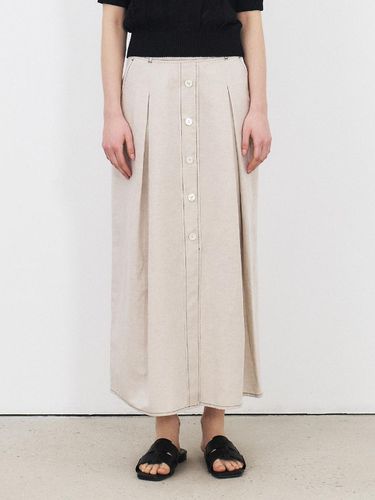 TFR Linen Stitch Button Skirt (2 Color) - MOHAN - Modalova