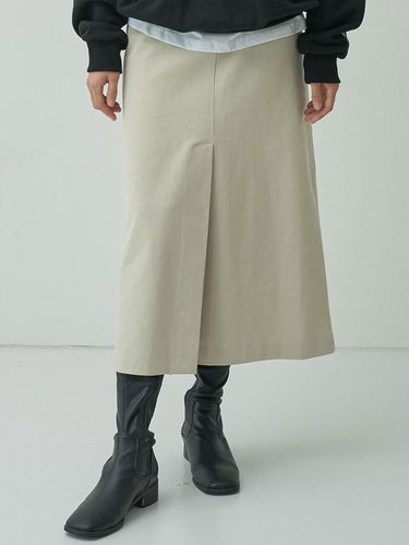 Autumn Cotton Basic Slit Skirt - MOTT - Modalova