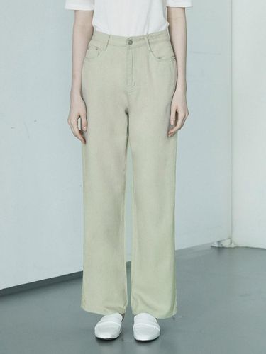 W1041 SUMMER WIDE COTTON PANTS_KHAKI - WAAR - Modalova