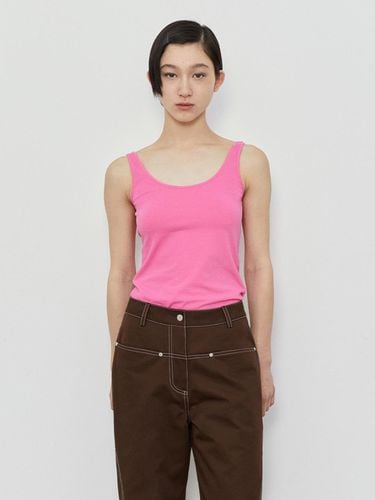 Side Shirring Sleeveless Top - Pink - Burmula - Modalova