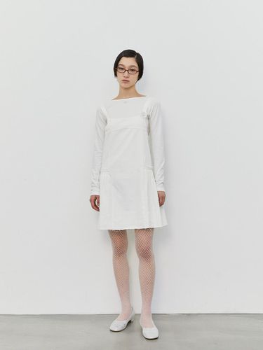 Pleated Mini Dress - White - Burmula - Modalova