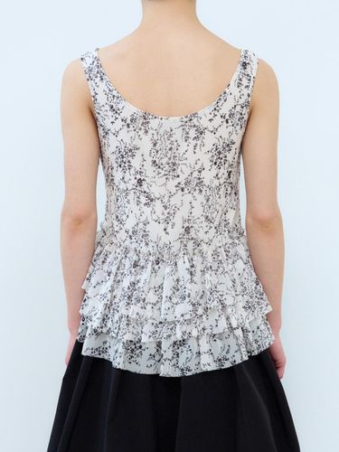 Flower Frilled Sleeveless Top - Burmula - Modalova