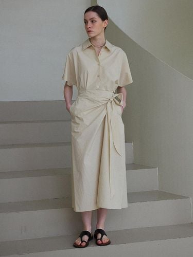 Cotton Shirt Dress II - Beige - STAYPEOPLE - Modalova