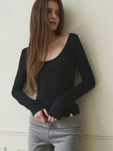 Basic Long Sleeve T-shirt - Black - Madey - Modalova