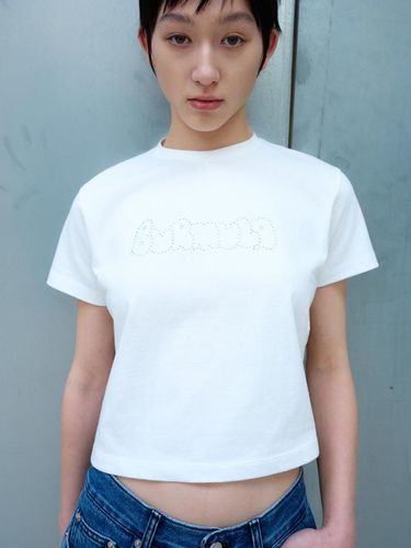 Hotfix Logo Cropped T-shirt - White - Burmula - Modalova