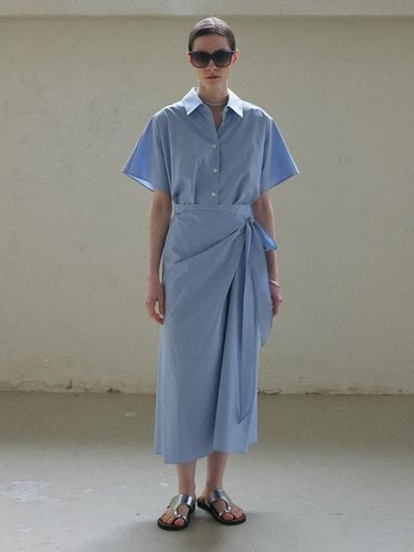 Cotton Shirt Dress II - Sky Blue - STAYPEOPLE - Modalova