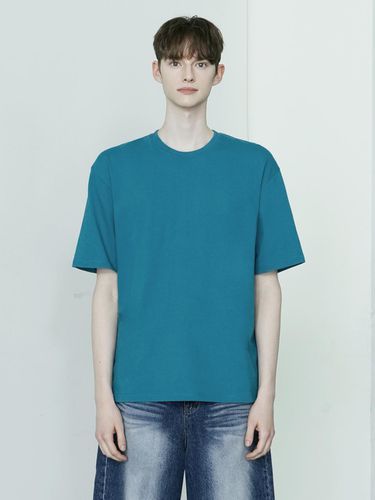 Chain Stitch Half T-shirt_Blue - WAAR FOR MEN - Modalova