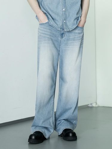 Cat Wide Denim Pants_Light Blue - WAAR FOR MEN - Modalova