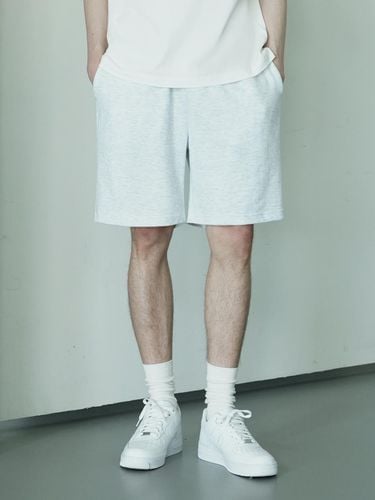 Basic Sweat Half Pants_White Melange - WAAR FOR MEN - Modalova