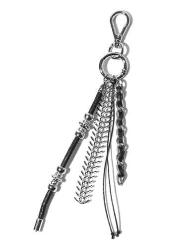 Leather Mix Chain Key Ring - BASEMOMENT - Modalova