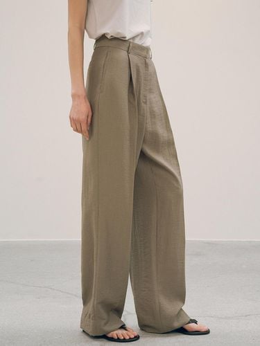 Lounge Silky Wide Slacks_Khaki Brown - Siyazu - Modalova