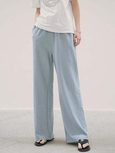 Mini Terry Wide Banding Pants_Pale Blue - Siyazu - Modalova