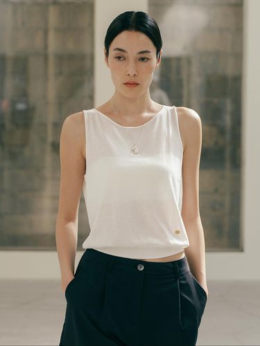 See Through Shirring Boat Neck Top - Siyazu - Modalova