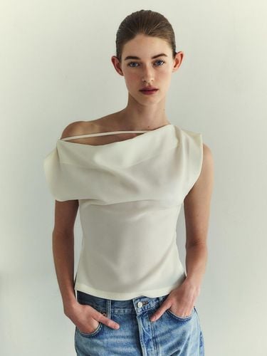 Drape Strap Blouse_Creme - LETQSTUDIO - Modalova