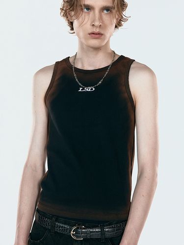 Bleach Washing Logo Recycle Sleeveless Top_Black - ULKIN - Modalova