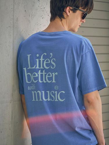 Music Printing T-shirt_Blue - HALBKREIS LAYOUT - Modalova