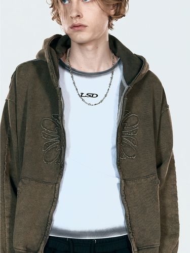 MUGUNG Vintage Two Way Zip Up Hoodie_Brown - ULKIN - Modalova